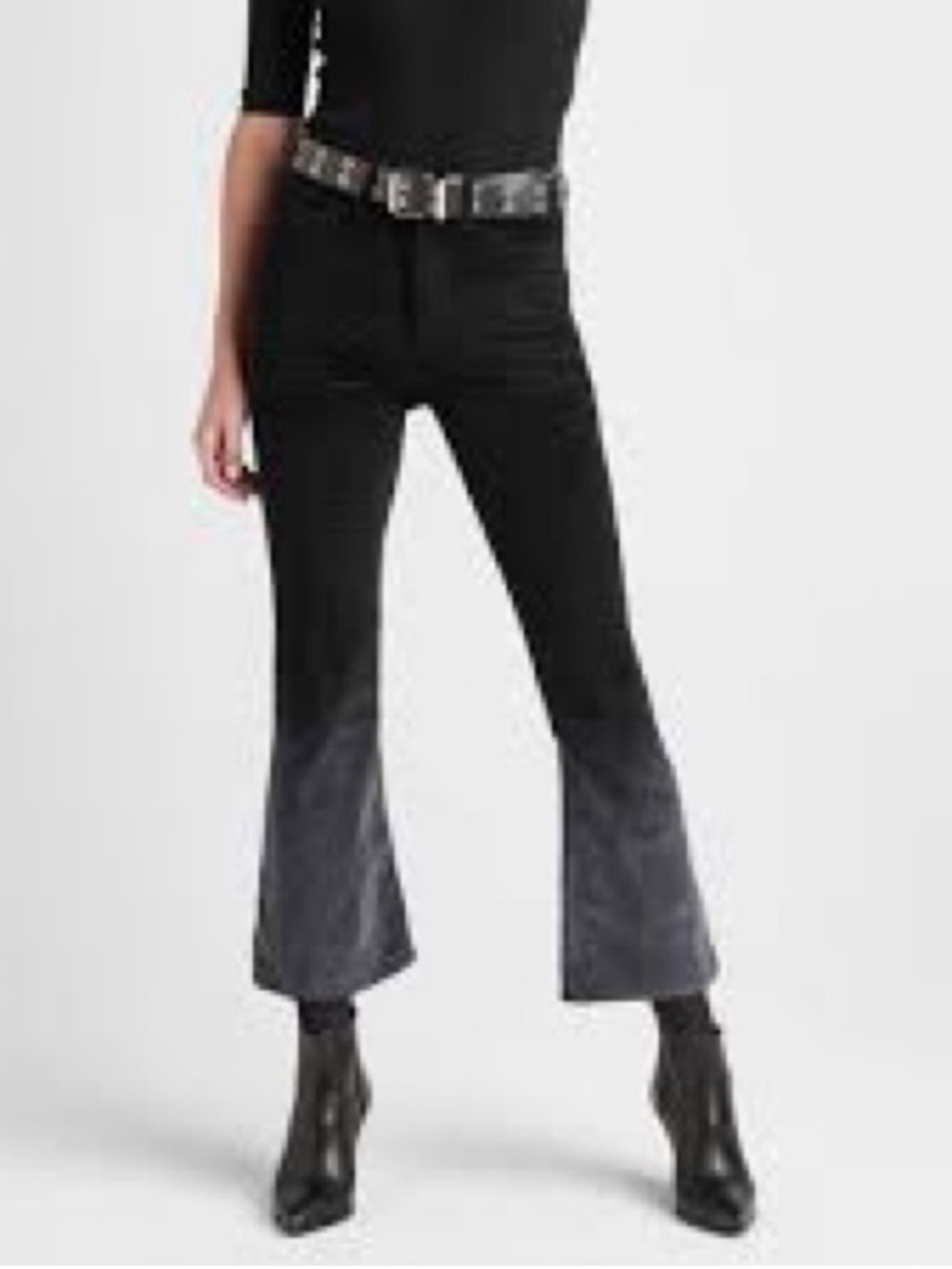 Hudson High Rise Holly Flare ombré velvet pant. NWOT